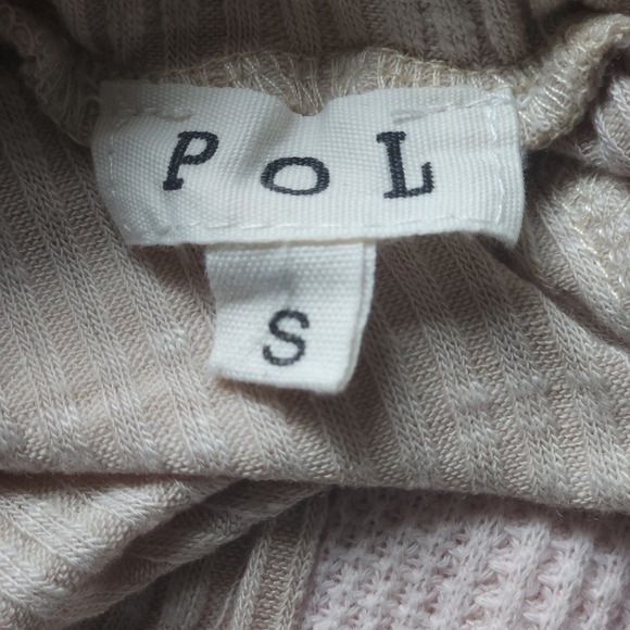 POL Womens Boho Patchwork Embroidered Waffle Knit Jogger Pants Beige Small FKP91 - Picture 4 of 6